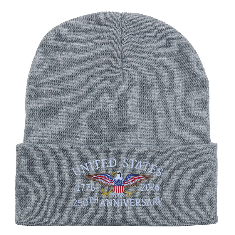 US 250th Anniversary Beanie Eagle Embroidered Knitted Hat