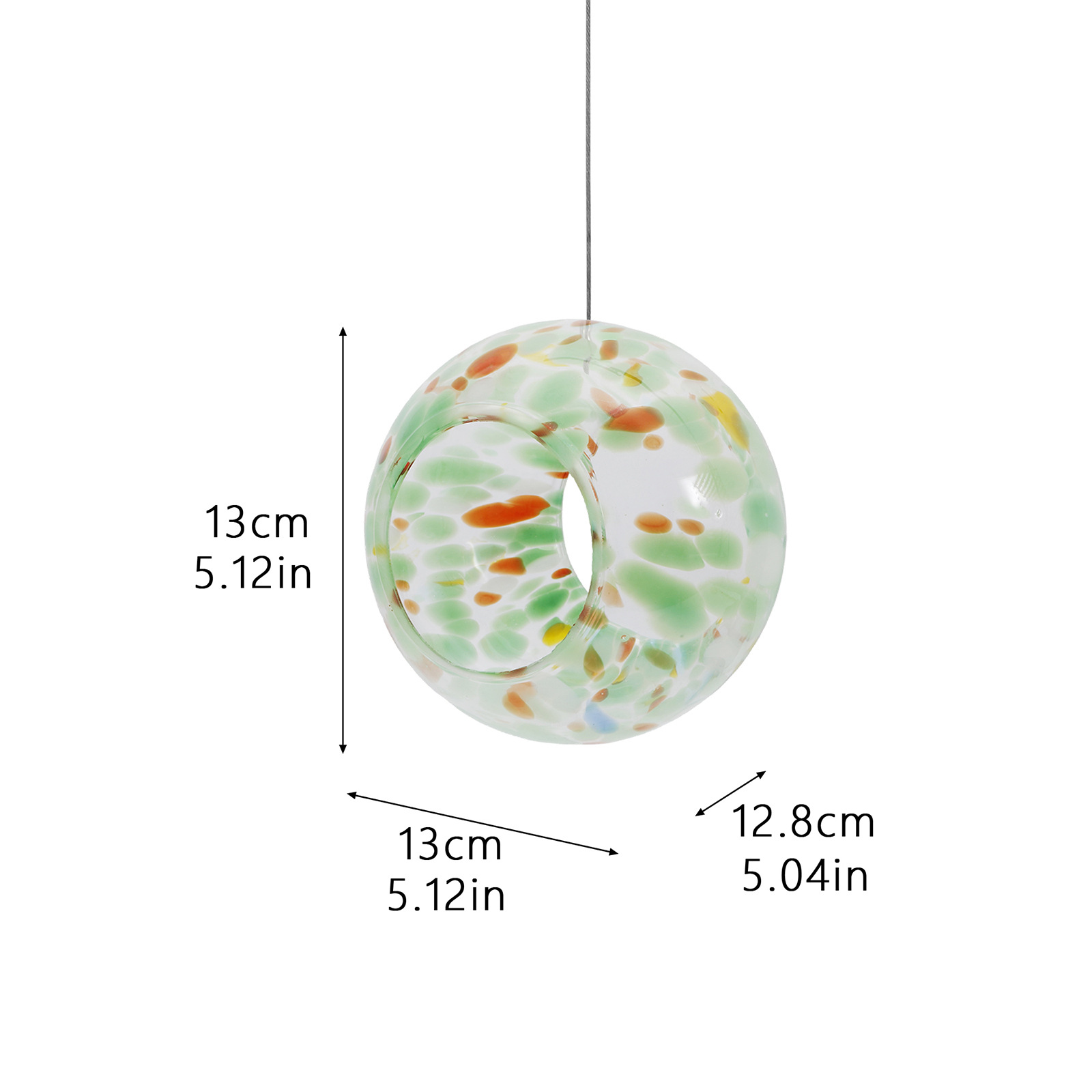 🌈 Handcrafted Glass Hummingbird Feeder – Colorful Garden Accent 🐦✨