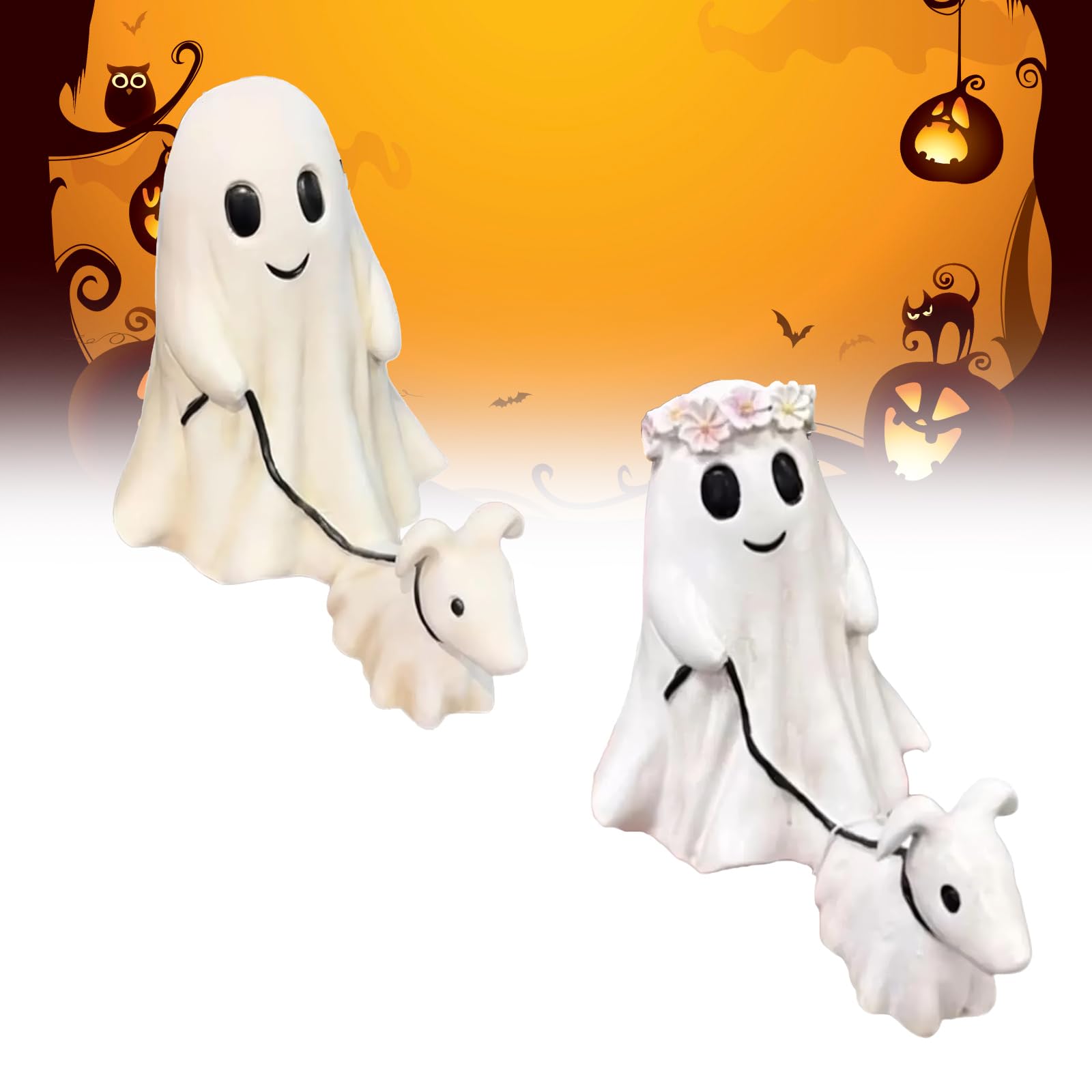 🔥Last Day 49% OFF-👻2024 Ghost Walking Dog Statue 🔥
