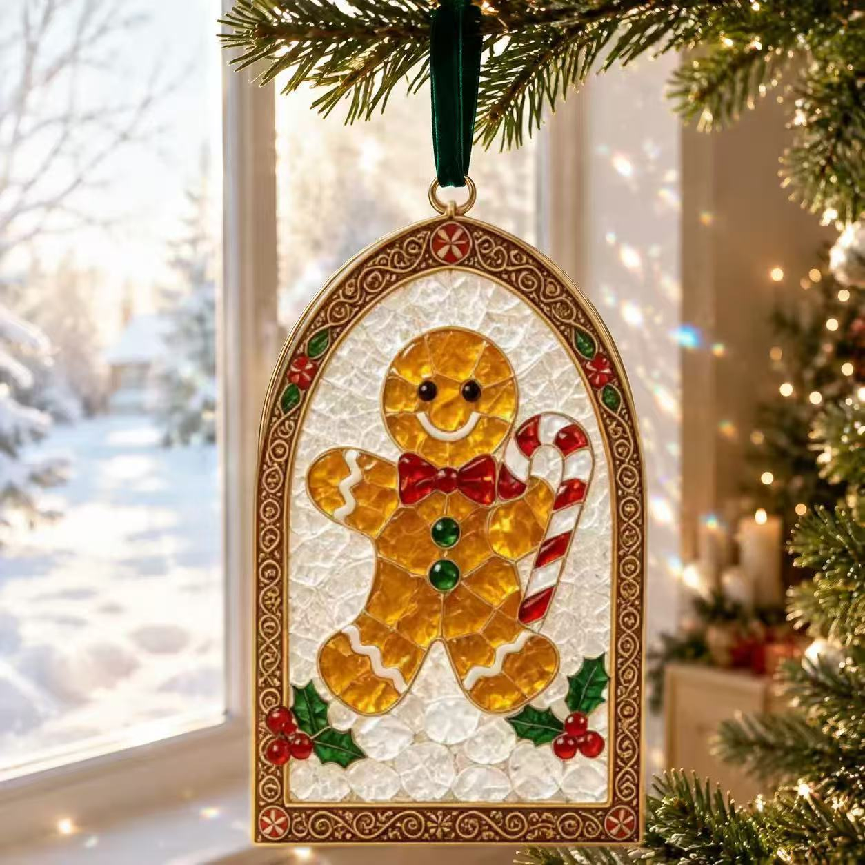 Christmas Stained Glass Window Ornament