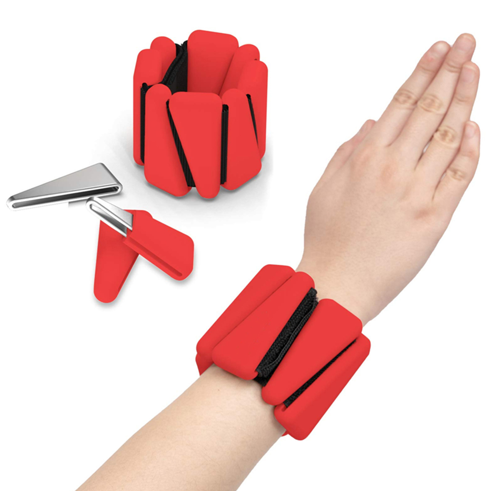Adjustable Silicone Workout Wrist Weights Set of 2 (1lb Each)