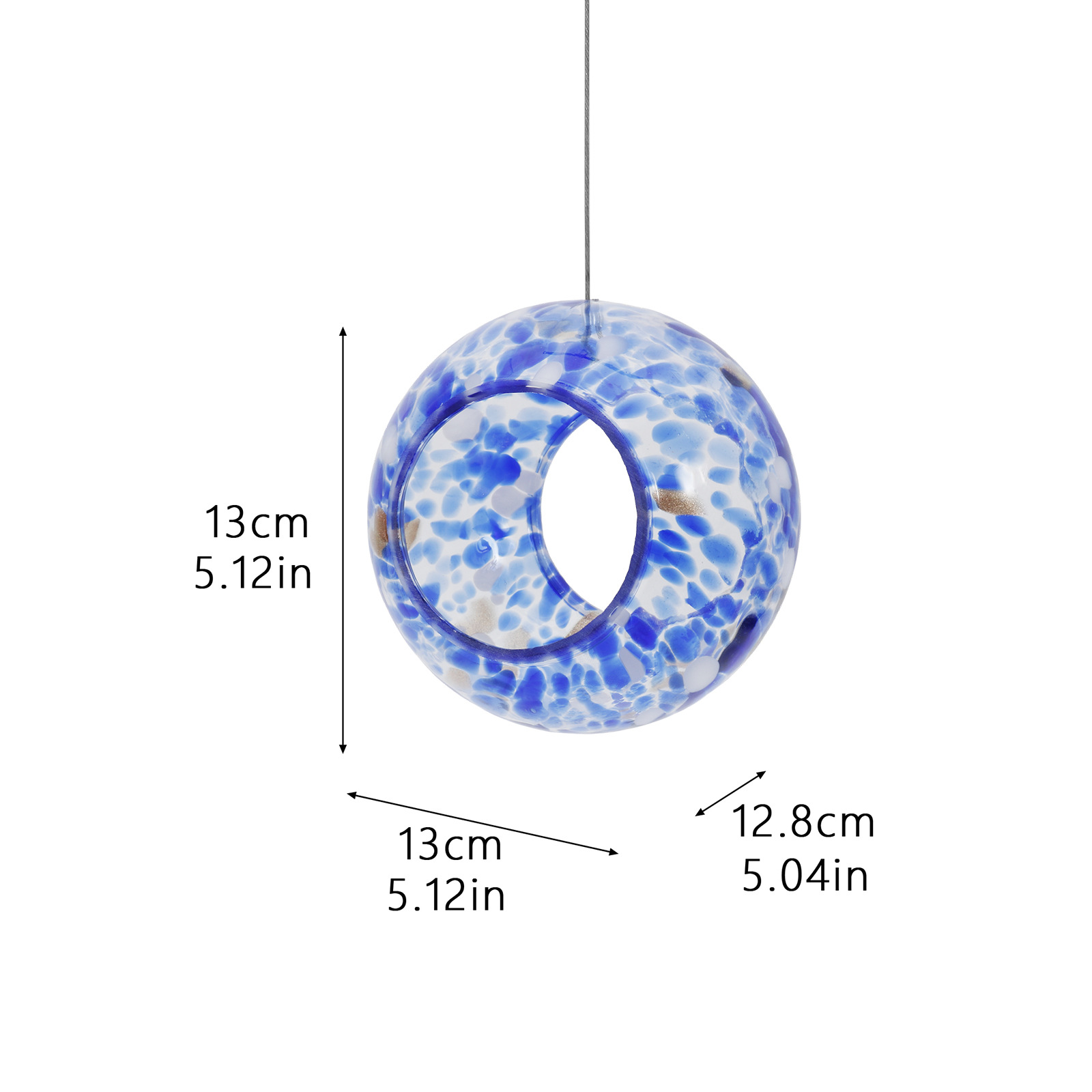 🌈 Handcrafted Glass Hummingbird Feeder – Colorful Garden Accent 🐦✨