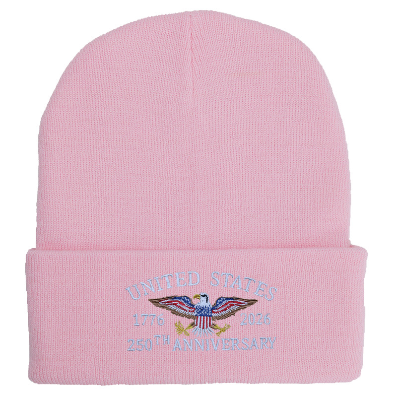 US 250th Anniversary Beanie Eagle Embroidered Knitted Hat