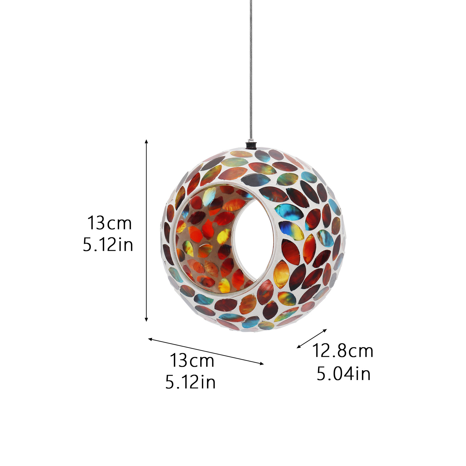 🌈 Handcrafted Glass Hummingbird Feeder – Colorful Garden Accent 🐦✨