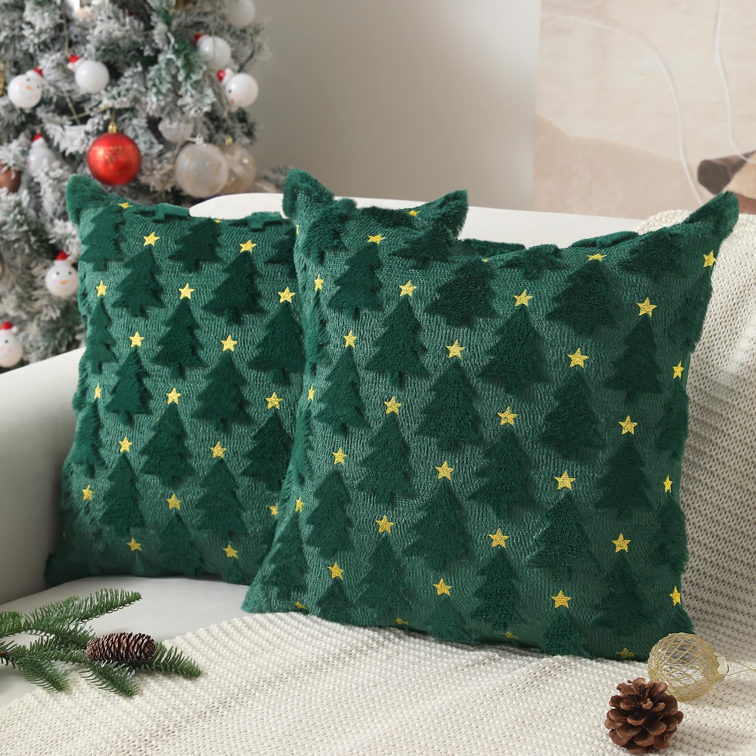Christmas Tree Pillow Covers