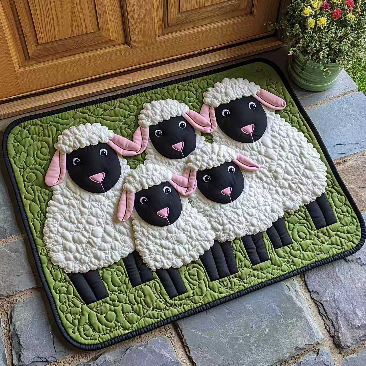 Hand-Quilted Doormat with Artisan Designs | Soft & Durable