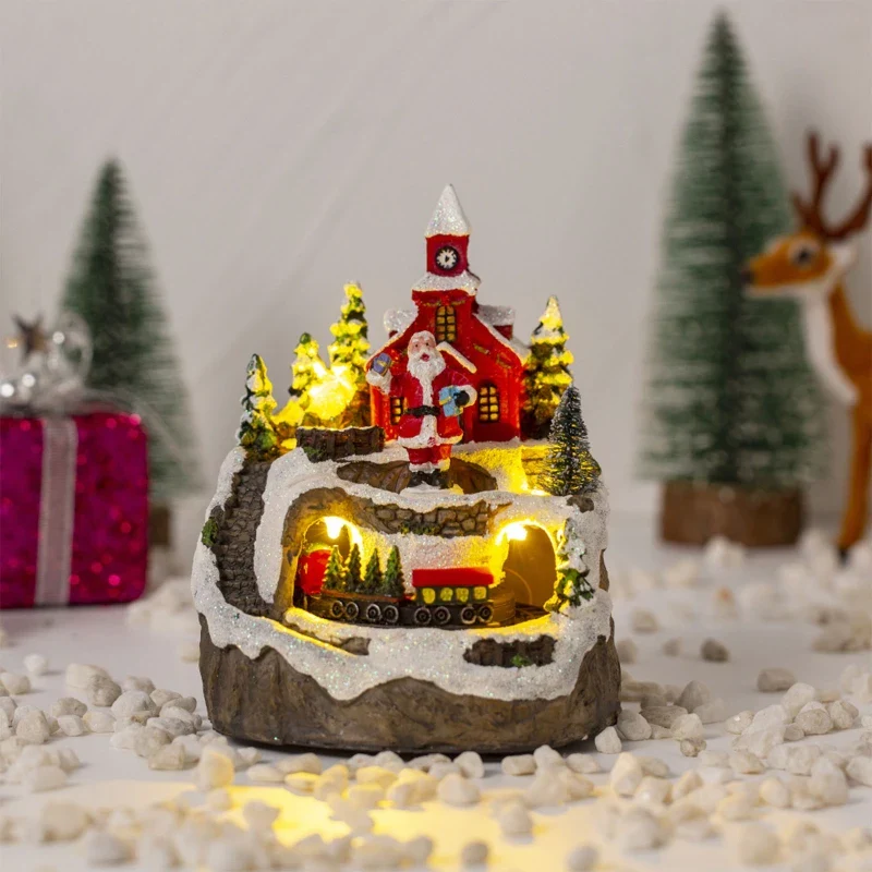 🎅 Christmas Igloo Electric Light Train Music Box Christmas Decorations🎉