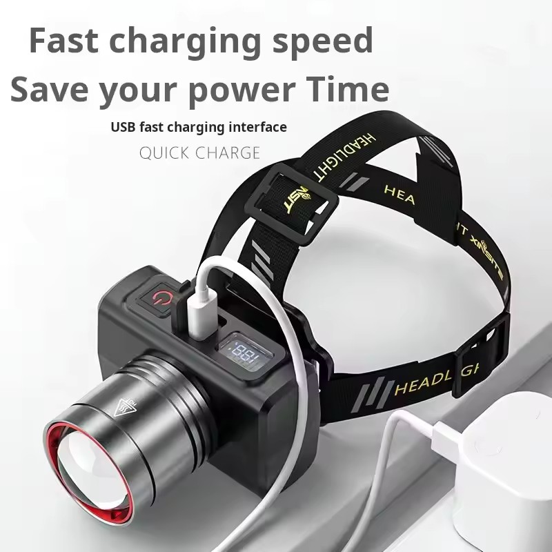 Rechargeable Strong Head Lamp With Telescopic Zoom