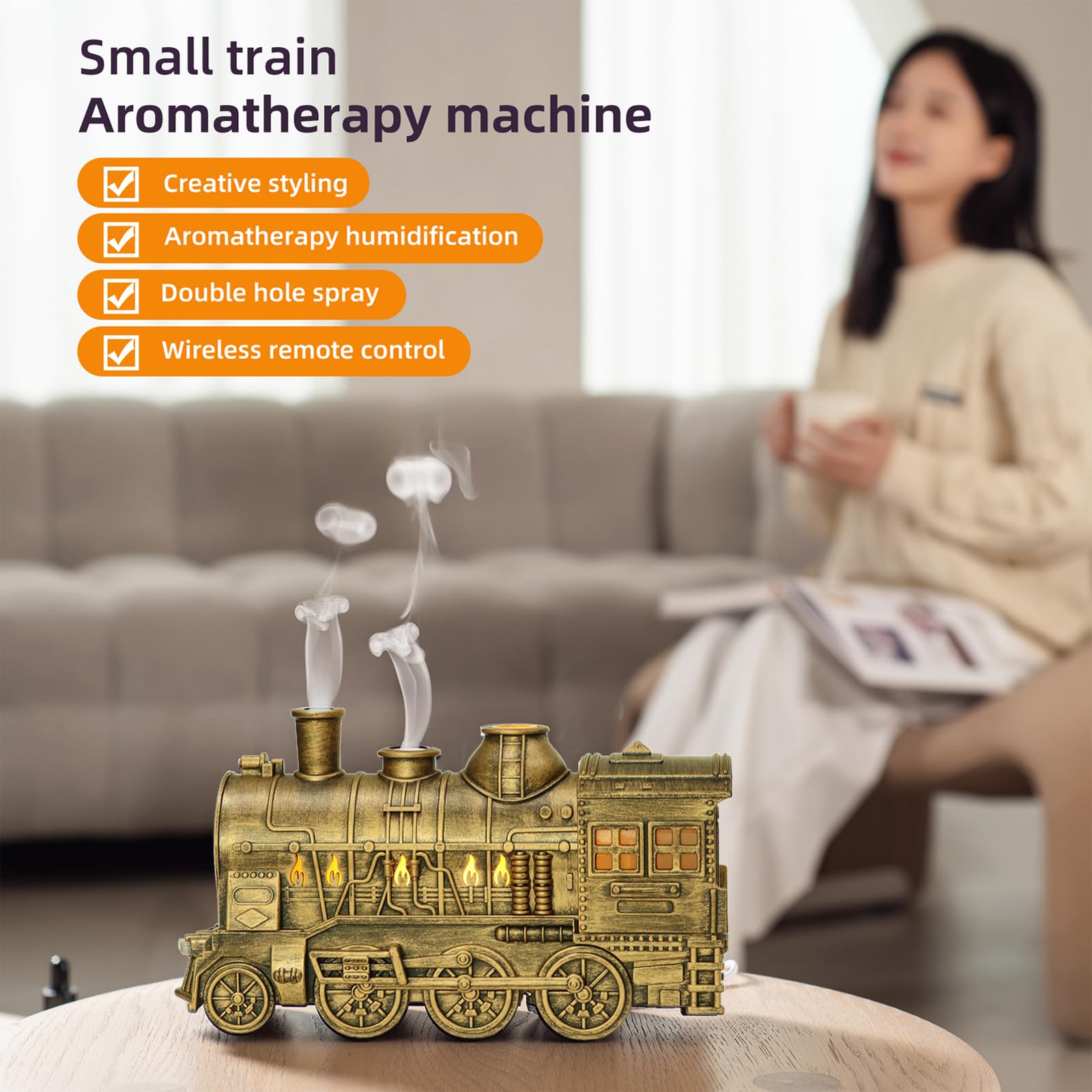 🔥Retro Train Essential Oil Diffuser Humidifier 🔥💨