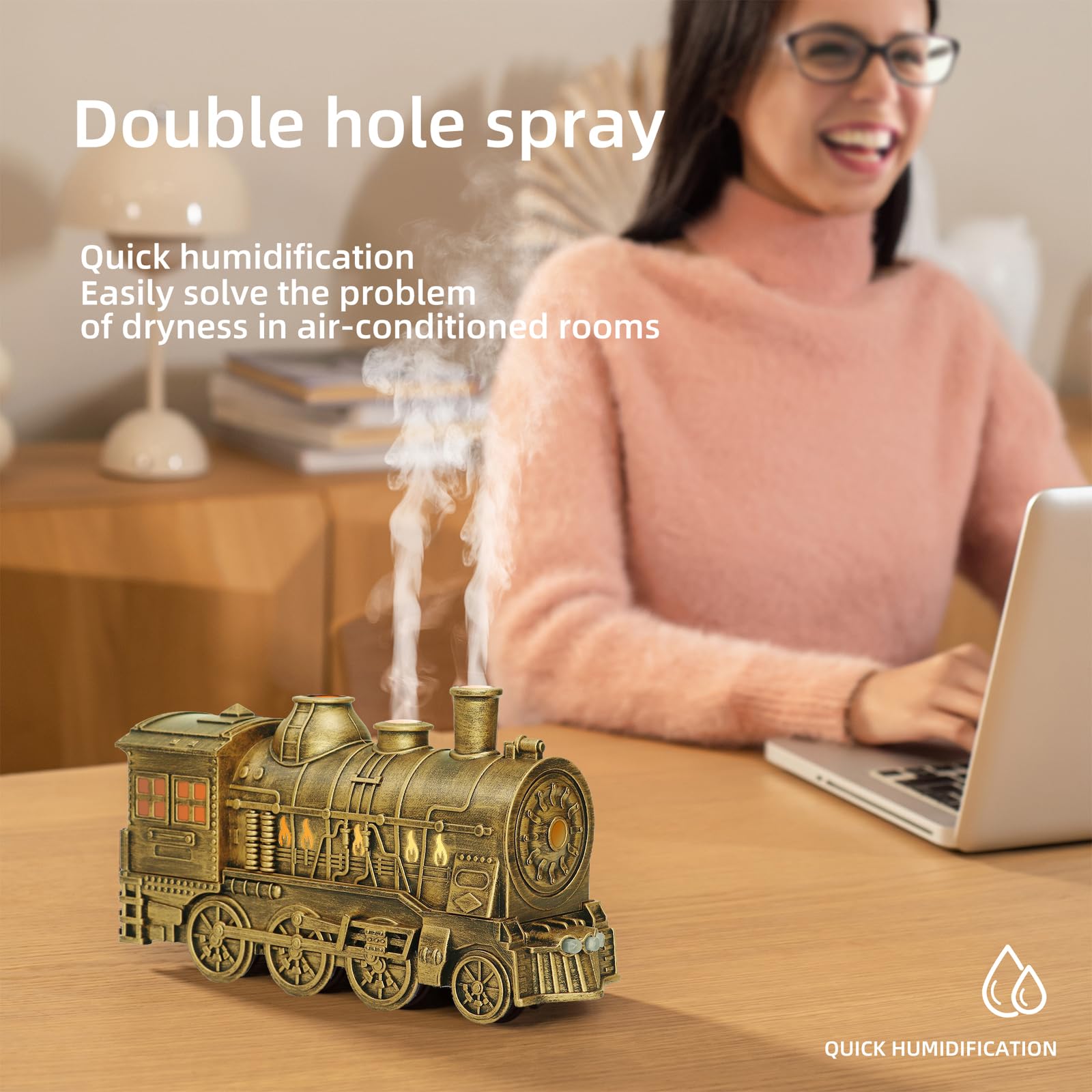 🔥Retro Train Essential Oil Diffuser Humidifier 🔥💨