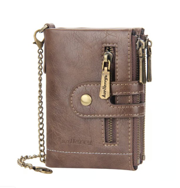 Mens RFID Vintage Bifold Wallet with Chain