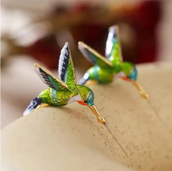 Handcrafted Elegant Hummingbird Magic Earrings
