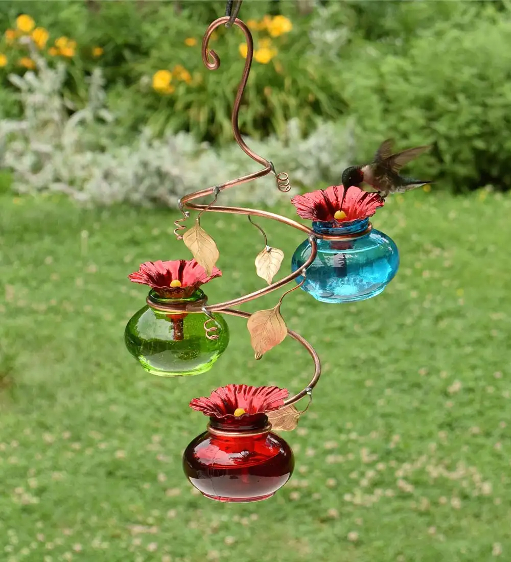 Glass Rotating Hummingbird Feeder