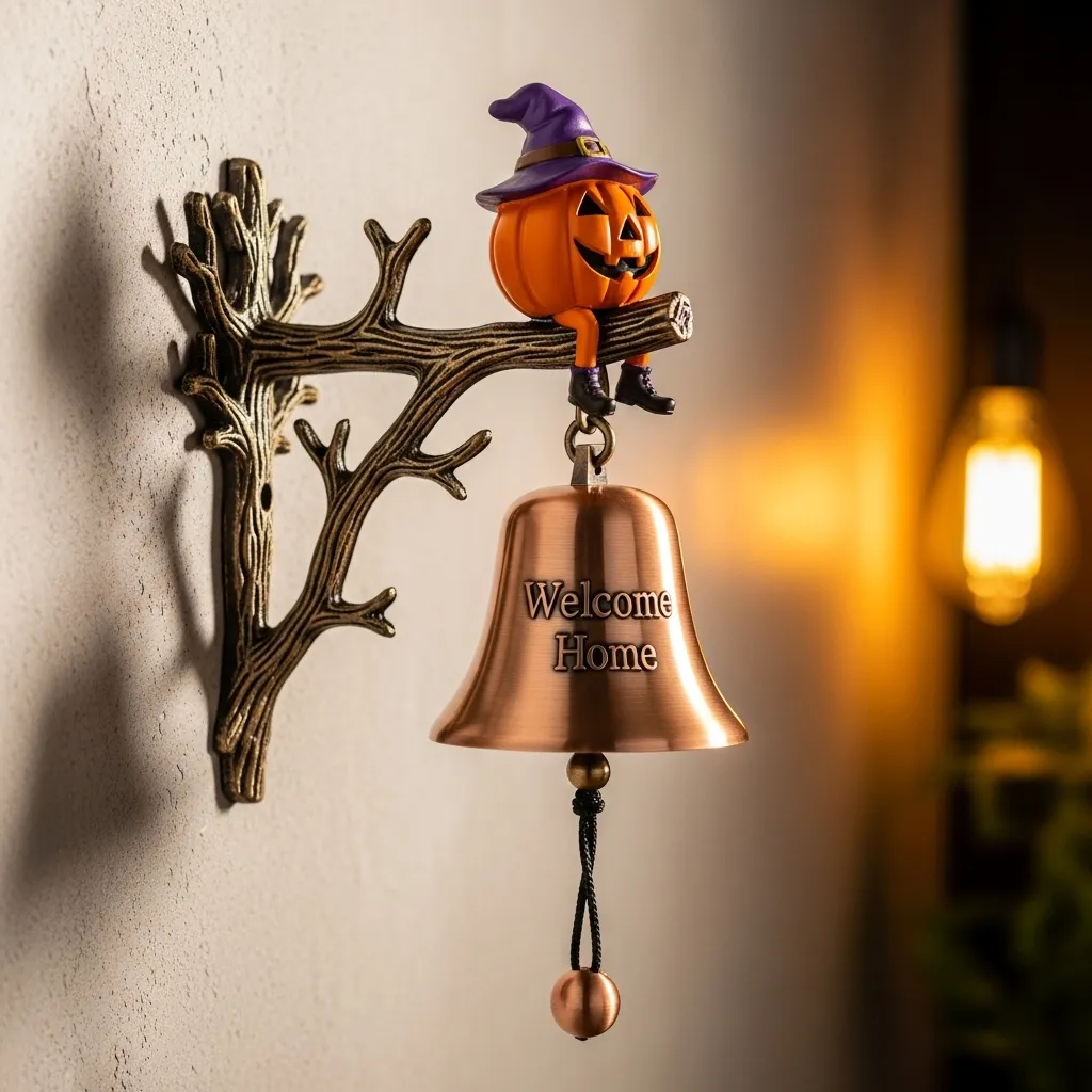 🎃Halloween Early Bird Special Sale 49% OFF - Halloween Witchy Pumpkin Welcome Bell