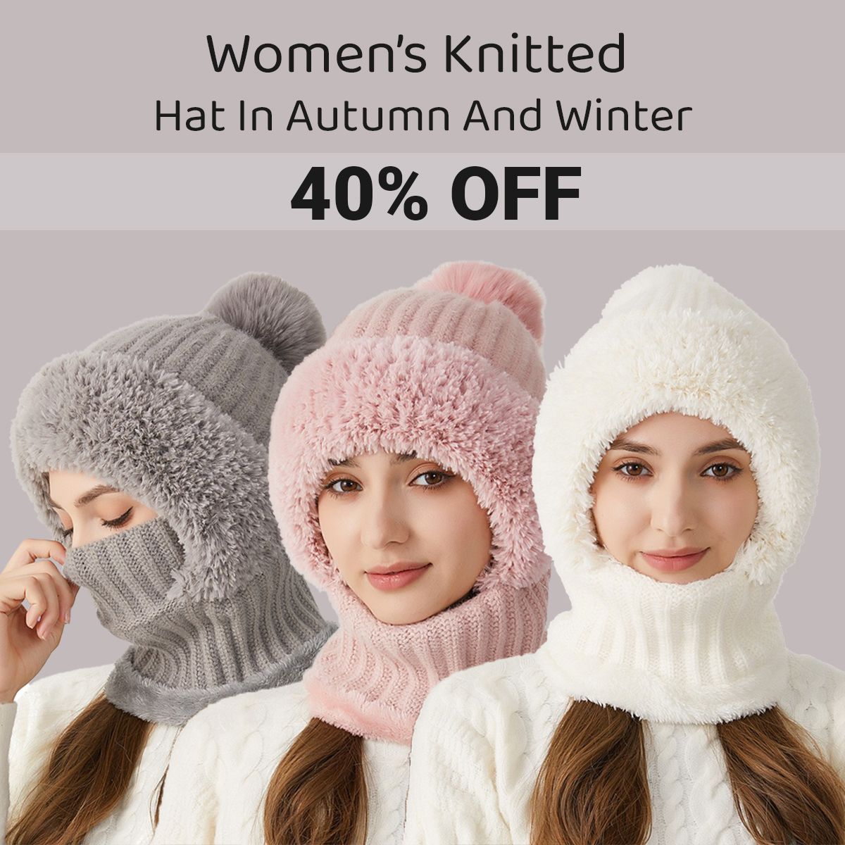 🔥50% OFF🎁Women's Knitted Hat In Autumn And Winter