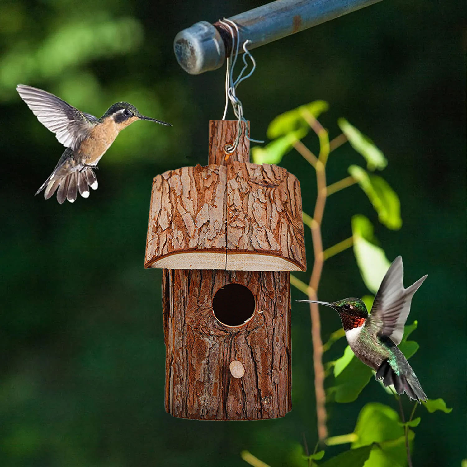 Wooden Hummingbird House