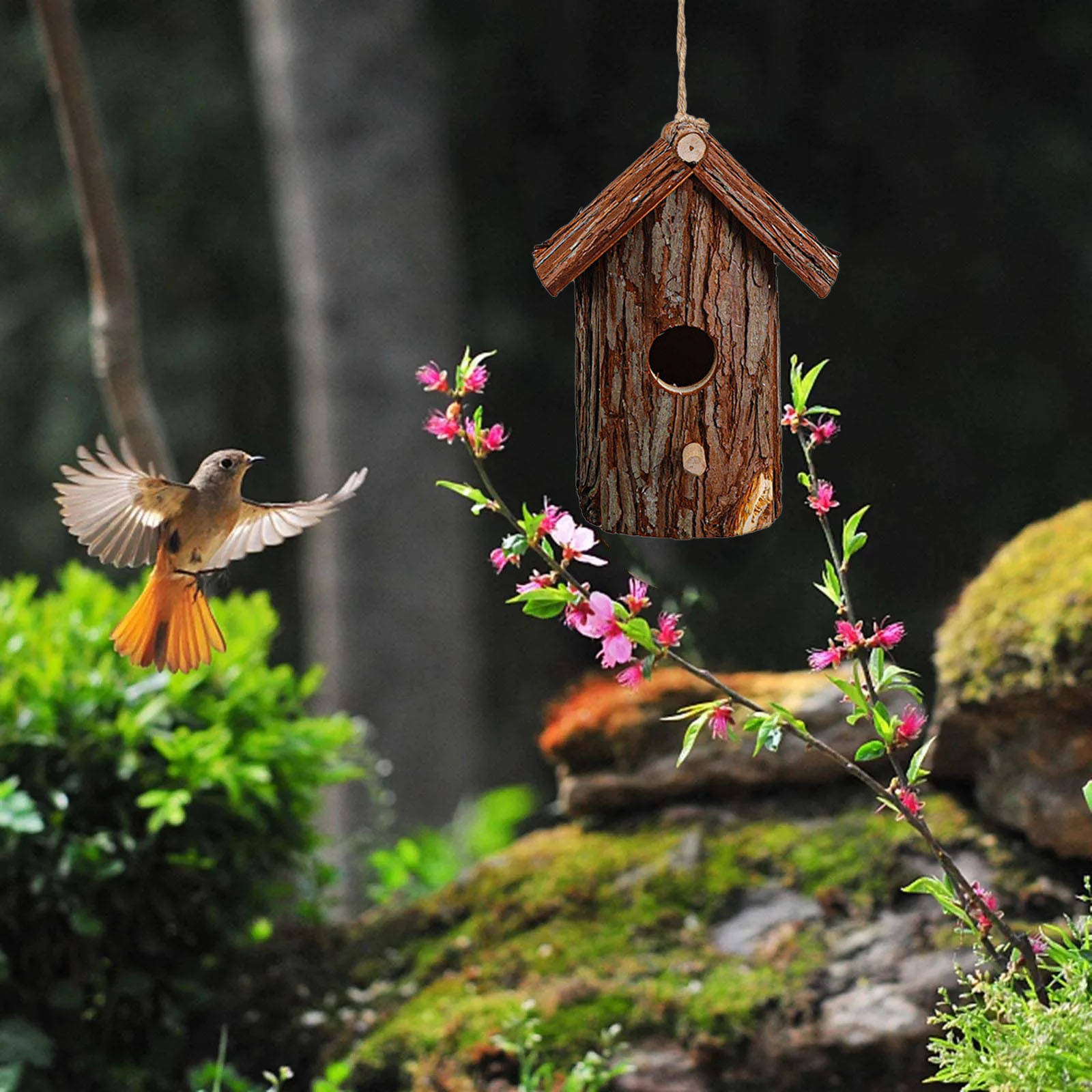 Wooden Hummingbird House