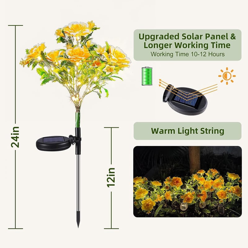 Solar Carnation Flower Landscape Light