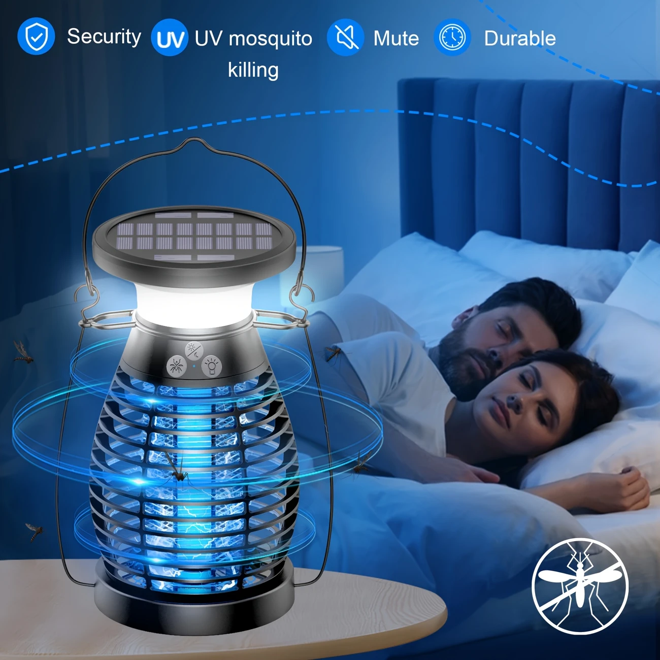 Portable Rechargeable Outdoor Bug Zapper Solar Powered