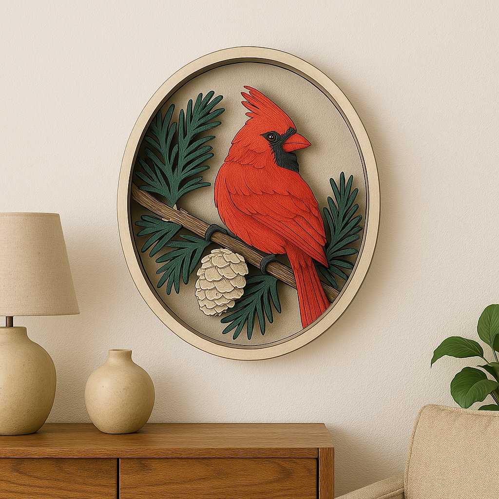 Handmade Wooden Art Bird Wall Decor