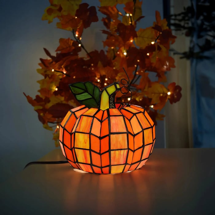 🎃Orange Indoor Patch the Pumpkin Stained Accent Lamp