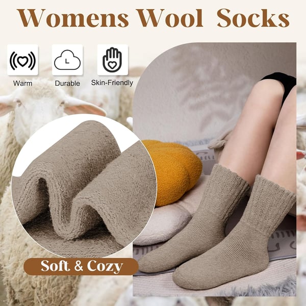 Women's Solid Mid-calf Wool Socks