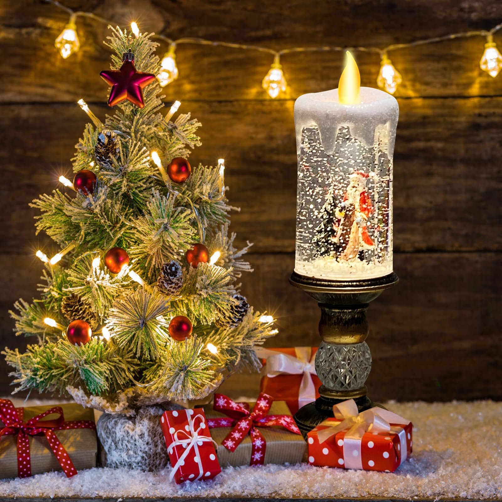 🎅🕯Christmas Flameless Globe Candle Light