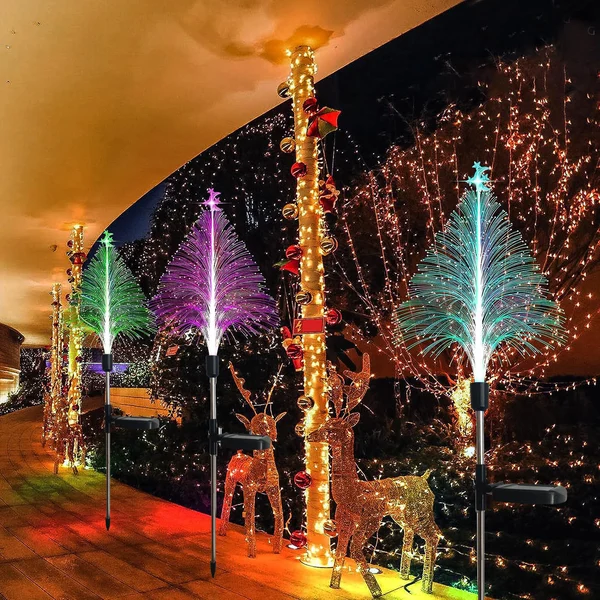 🎄7 Color Changing Solar Christmas Trees Lights( buy1 get 2PCS )