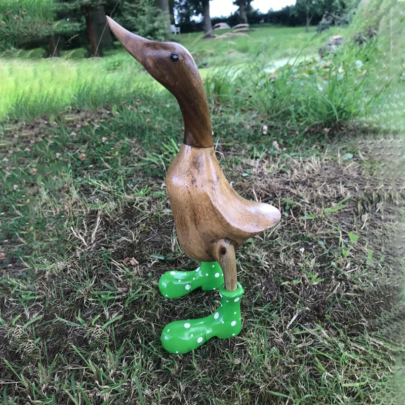 🌈Hand Carved Wellies Duck Family💞