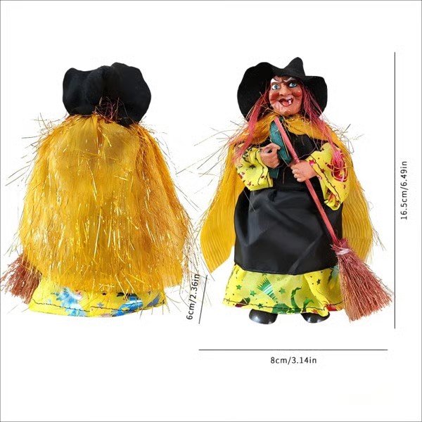 🧙🧹Halloween Hanging Witch Broom Figurine Set of 3