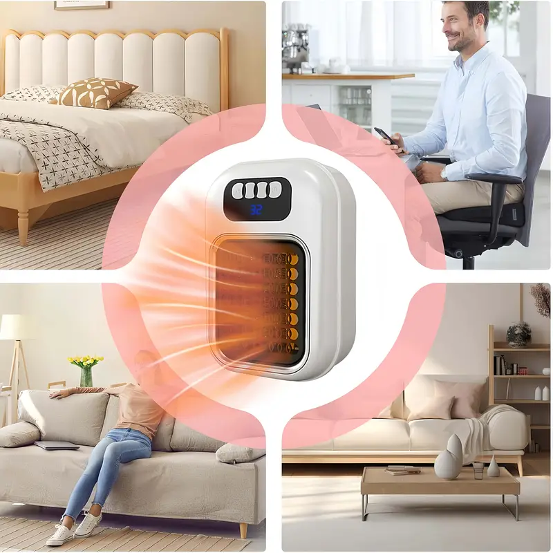 600W PTC Ceramic Wall-Mounted RC Space Heater