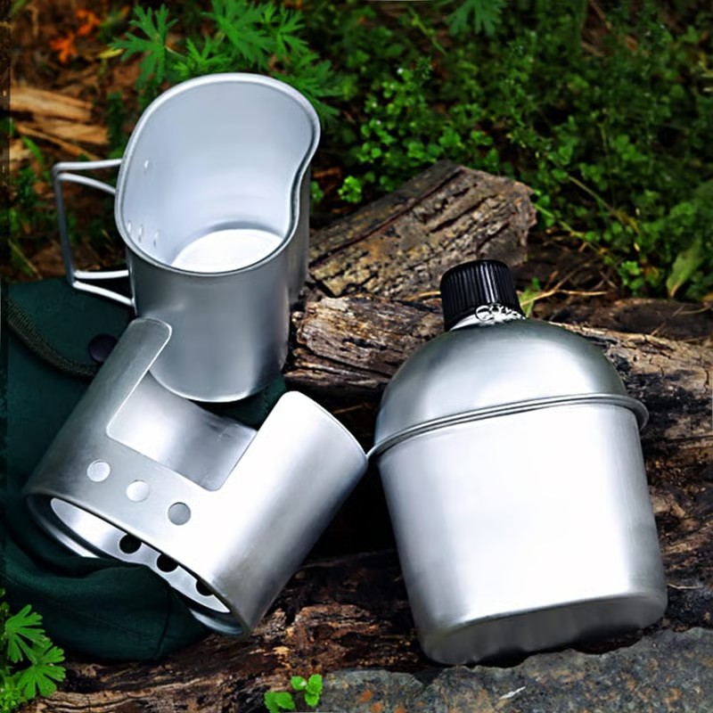 💖Spring Hot Sale 49% OFF💖Military Canteen Set of 4, Canteen Cup Stove Pouch Kit