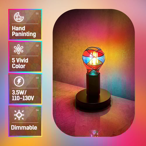 🔥Hot Sale 49% OFF - Upgraded Dimmable LED Stained Glass Light Bulb