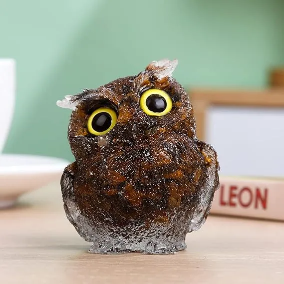 Natural Crystal Gemstone Owl