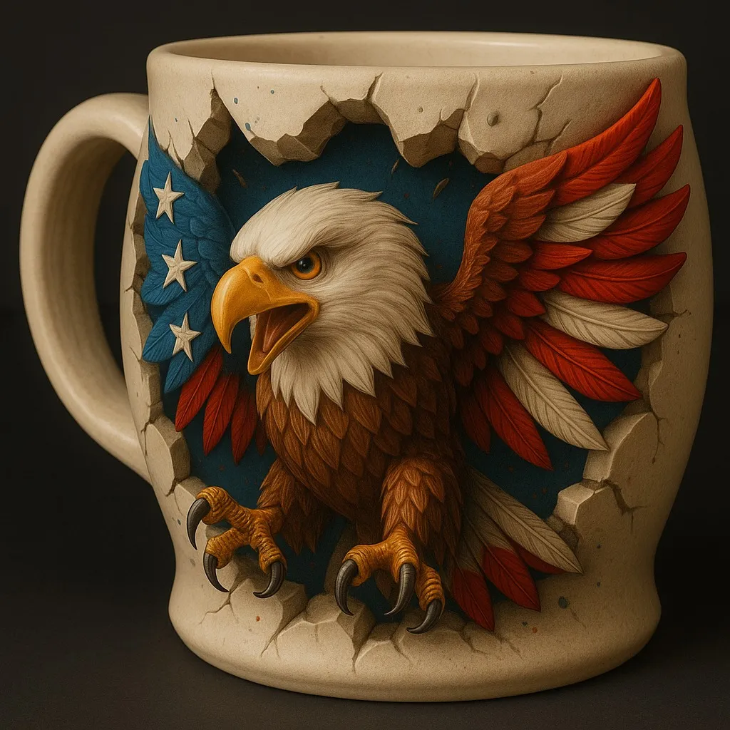 American Flag Patriotic Coffee Mug🦅