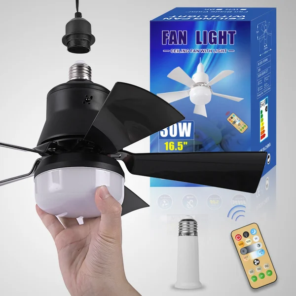 🔥Hot Sale 49% Off🔥 2-In-1 Portable Ceiling Fan & Light With Extender + Remote Control