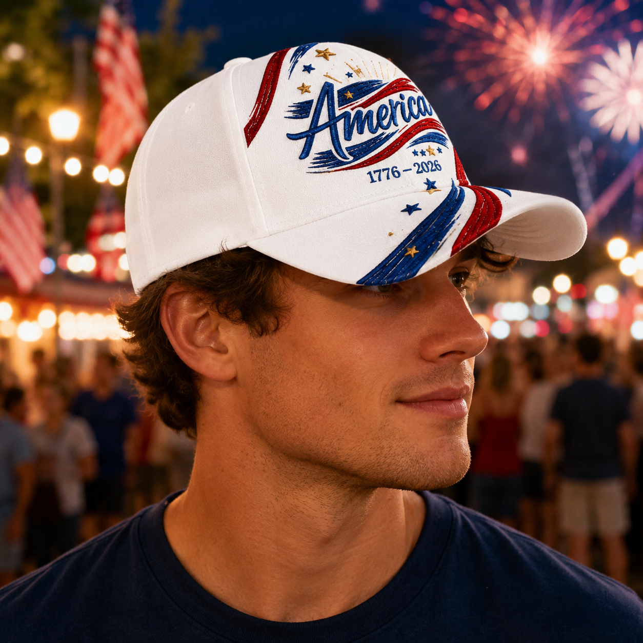 1776–2026 250th Anniversary Embroidered Cap❤️🤍💙