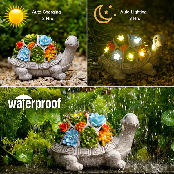 🔥Summer Promotion-49% OFF🔥Solar Garden Hare & Tortoise Statues