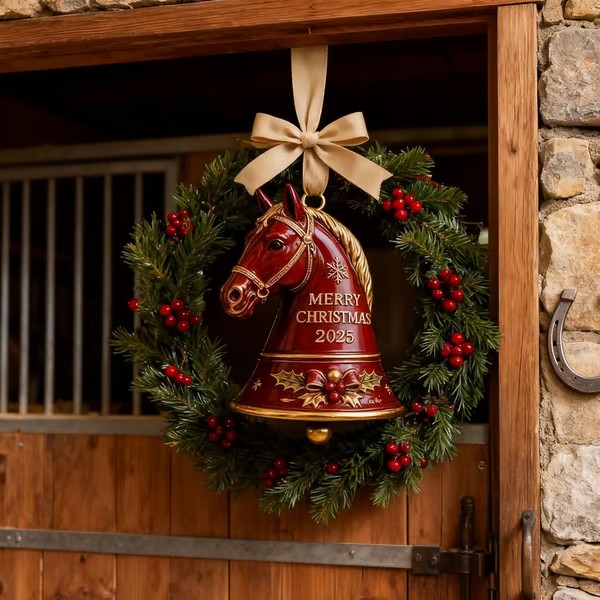🎄🐴 2025 Handmade Metal Horse Bell Ornament – Timeless Token of Friendship & Love