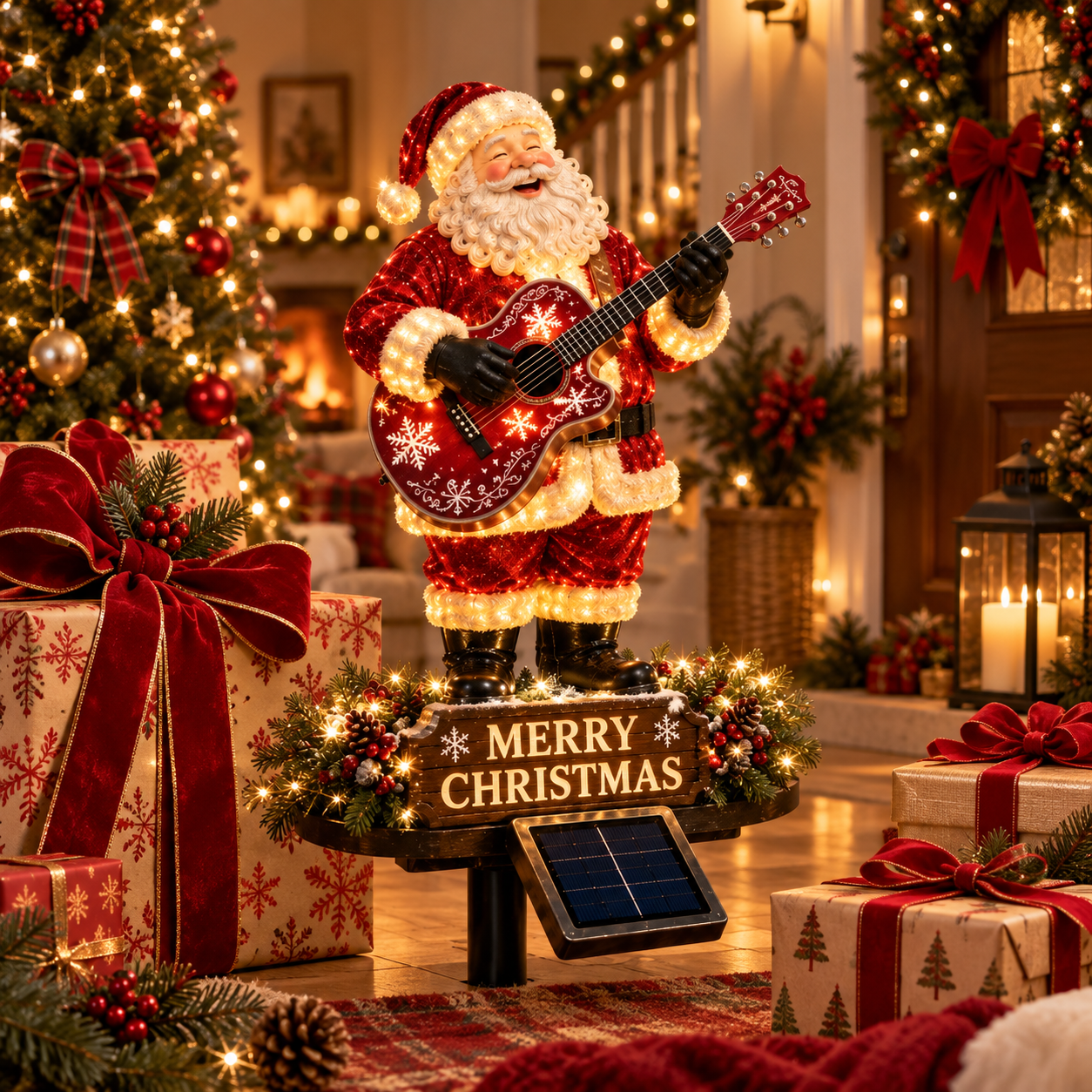 Solar Christmas Santa Garden Stake Light