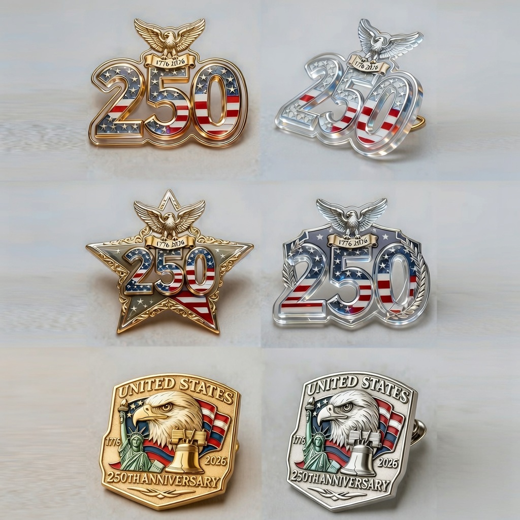 us 250th Anniversary Commemorative Brooch