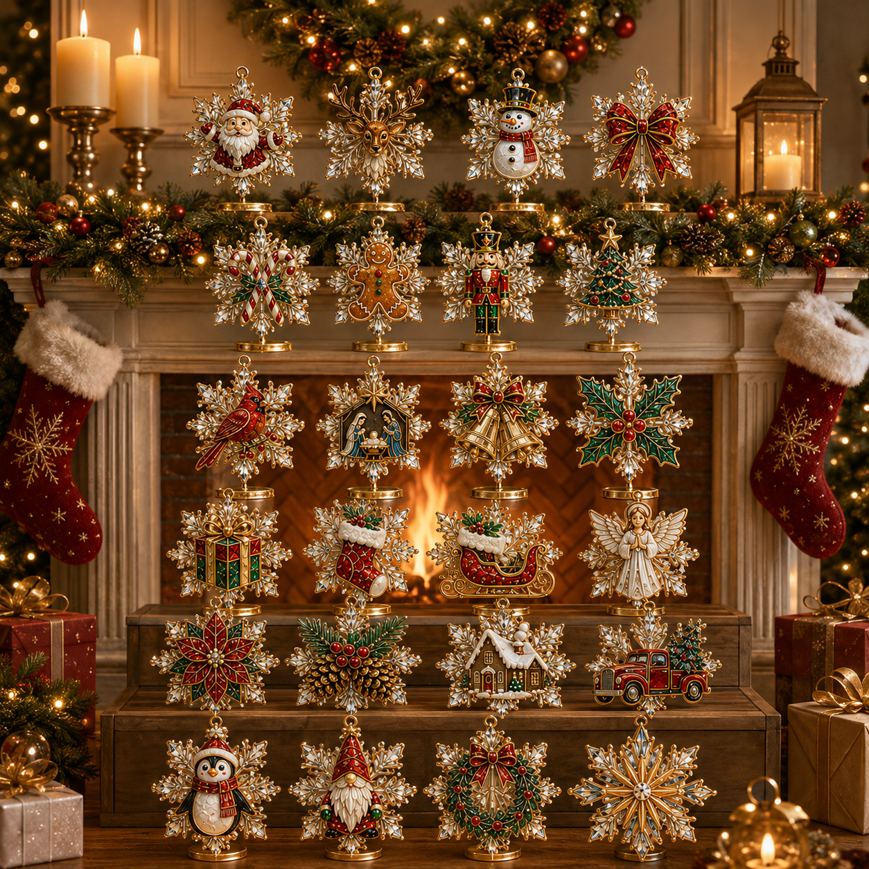 24-Day Snowflake Christmas Countdown Advent Calendar