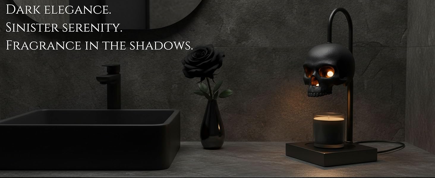 Skull lamp candle warmer goth lamp gothic candle warmer halloween spooky gifts