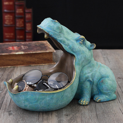 🔥2024 funny home decor ！Hippo Statue candy dish decorative bowl