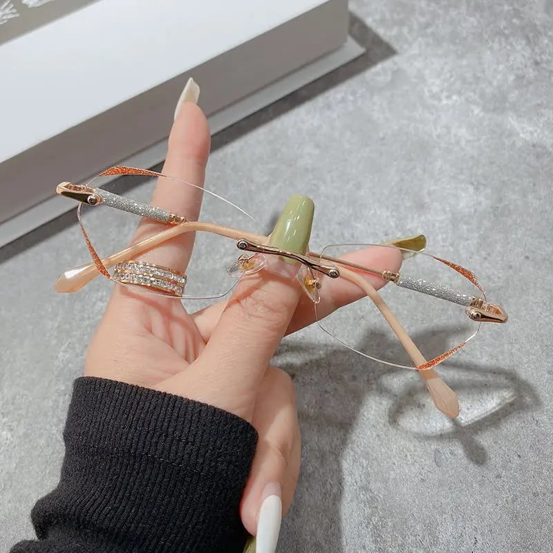 WOMEN'S DIAMOND RIMLESS ANTI-BLUE LIGHT PRESBYOPIA GLASSES