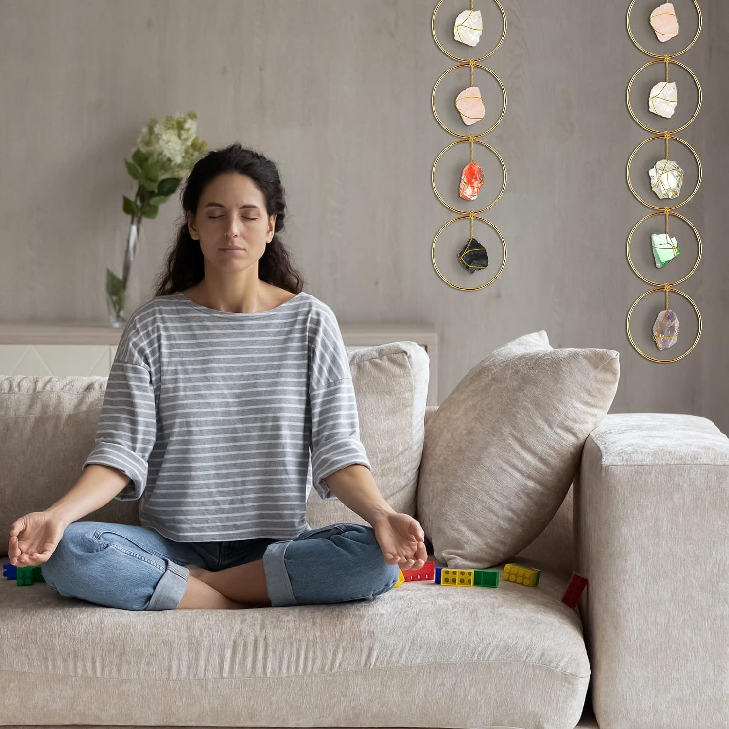 Raw Crystal 7 Chakra Gemstone Wall Decor