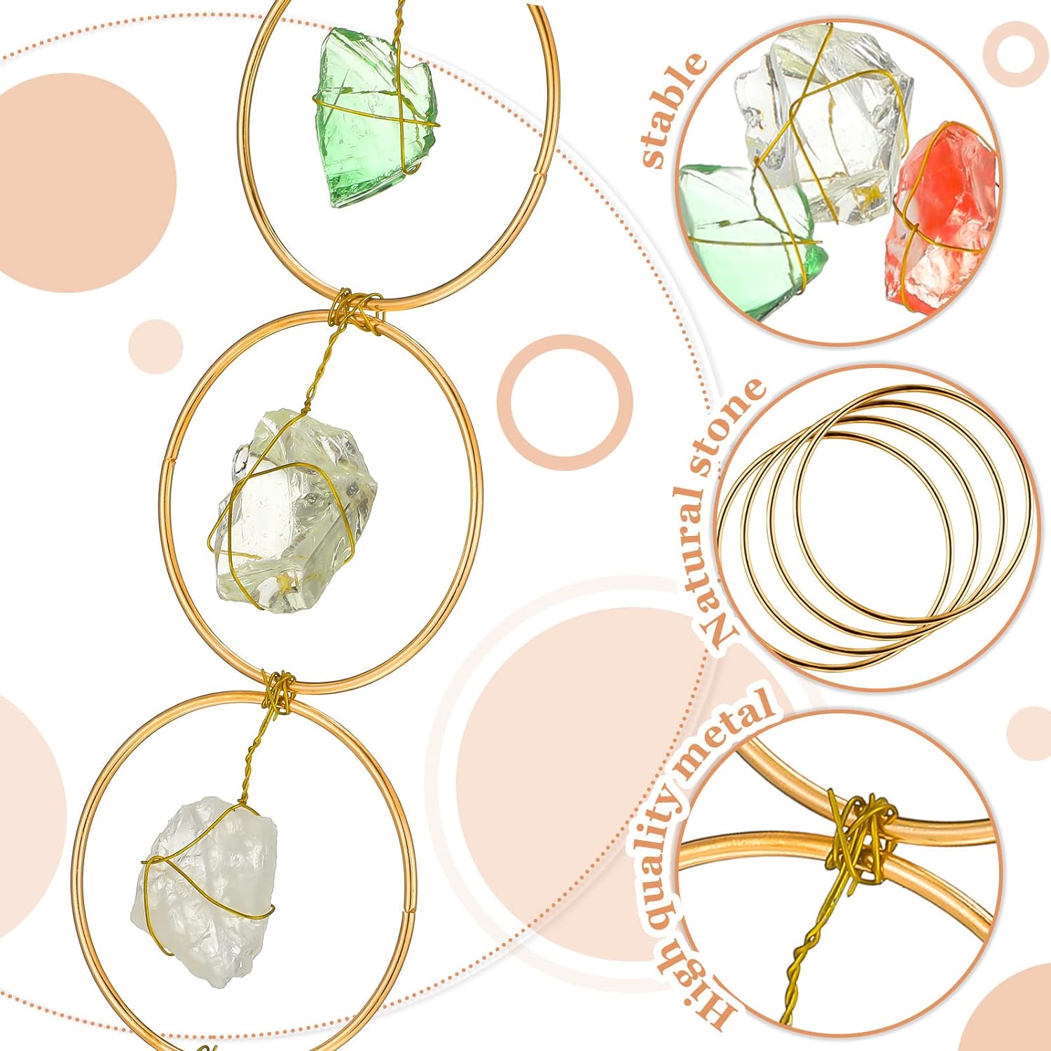 Raw Crystal 7 Chakra Gemstone Wall Decor