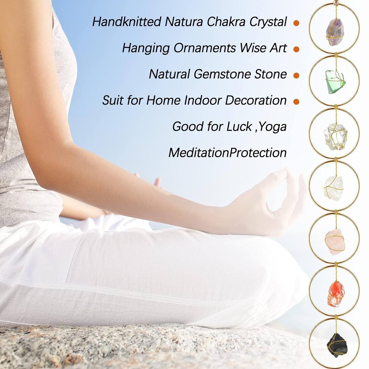 Raw Crystal 7 Chakra Gemstone Wall Decor