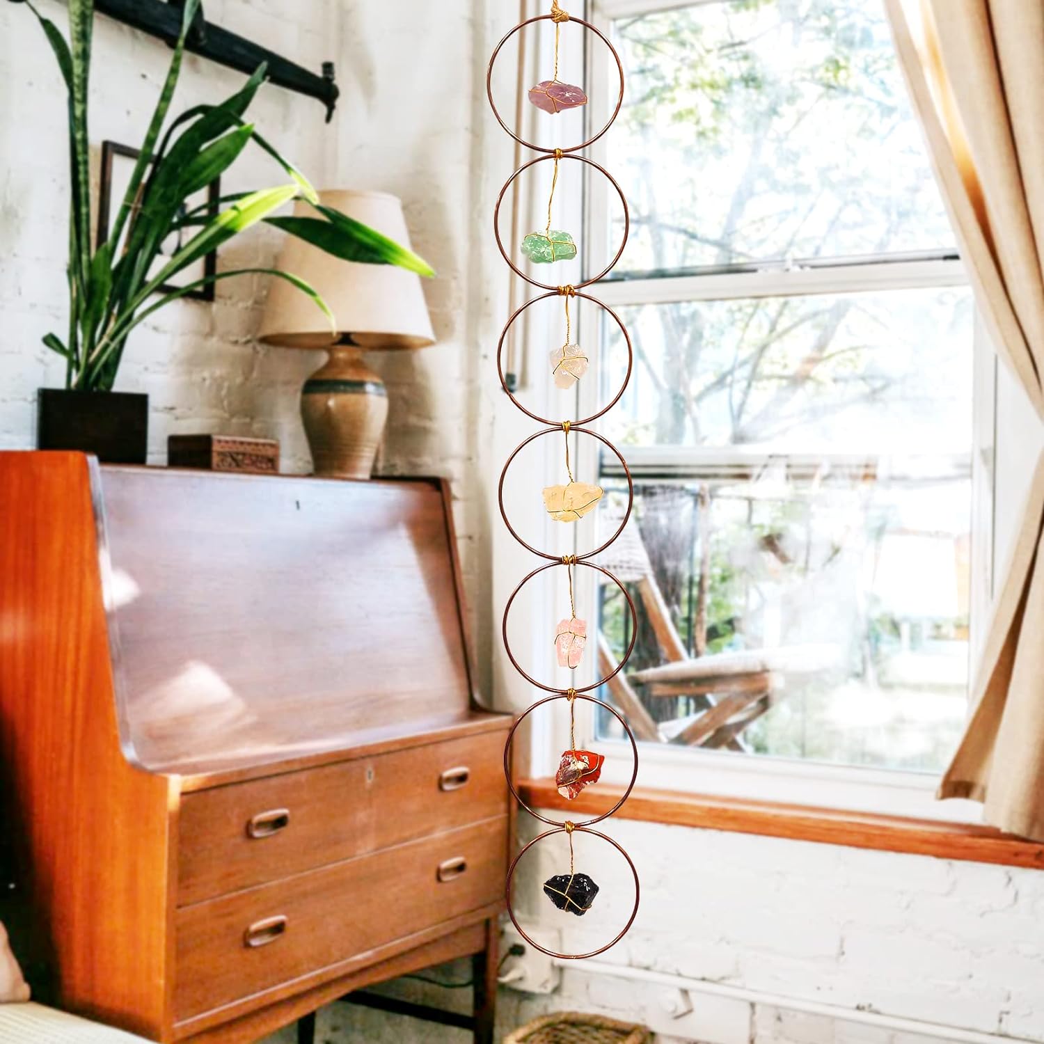 Raw Crystal 7 Chakra Gemstone Wall Decor