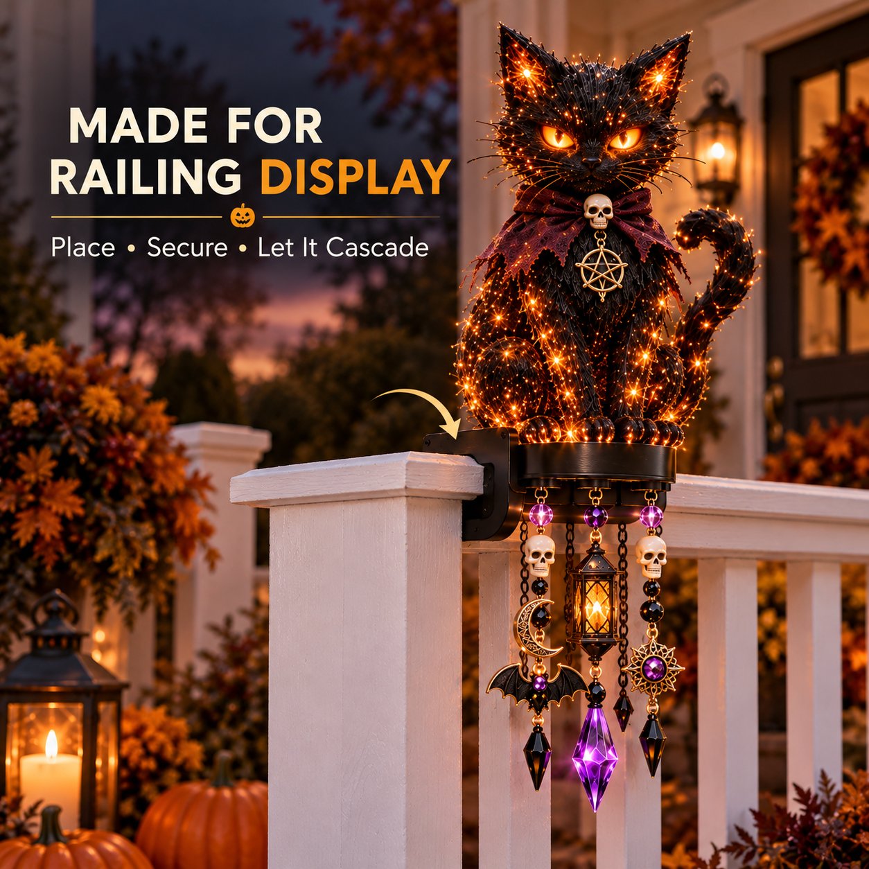 Multiple Halloween Railing Character Lights Multiple Halloween Railing Character Lights